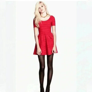 Red H&M Divided skater dress